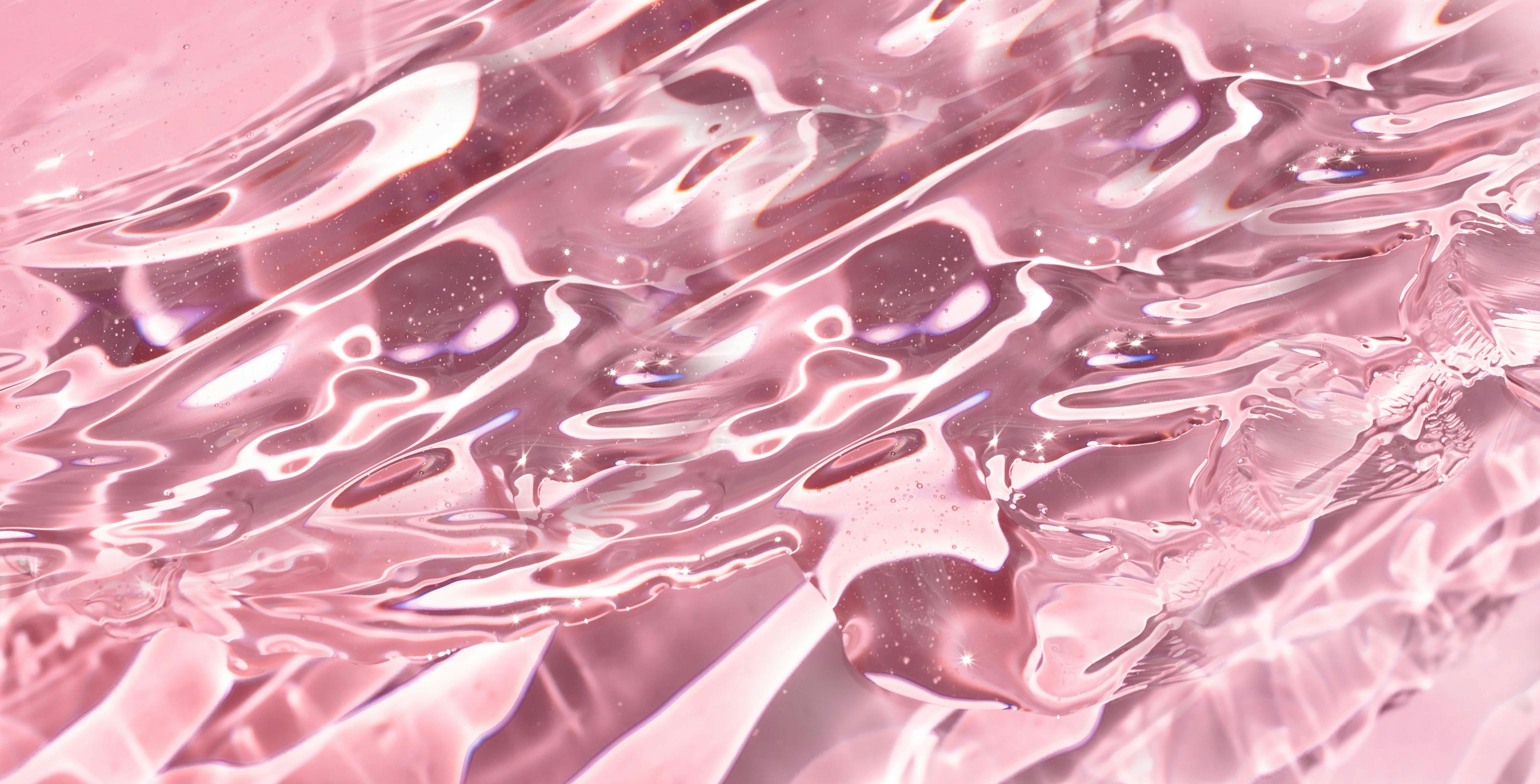 Transparent pink liquid