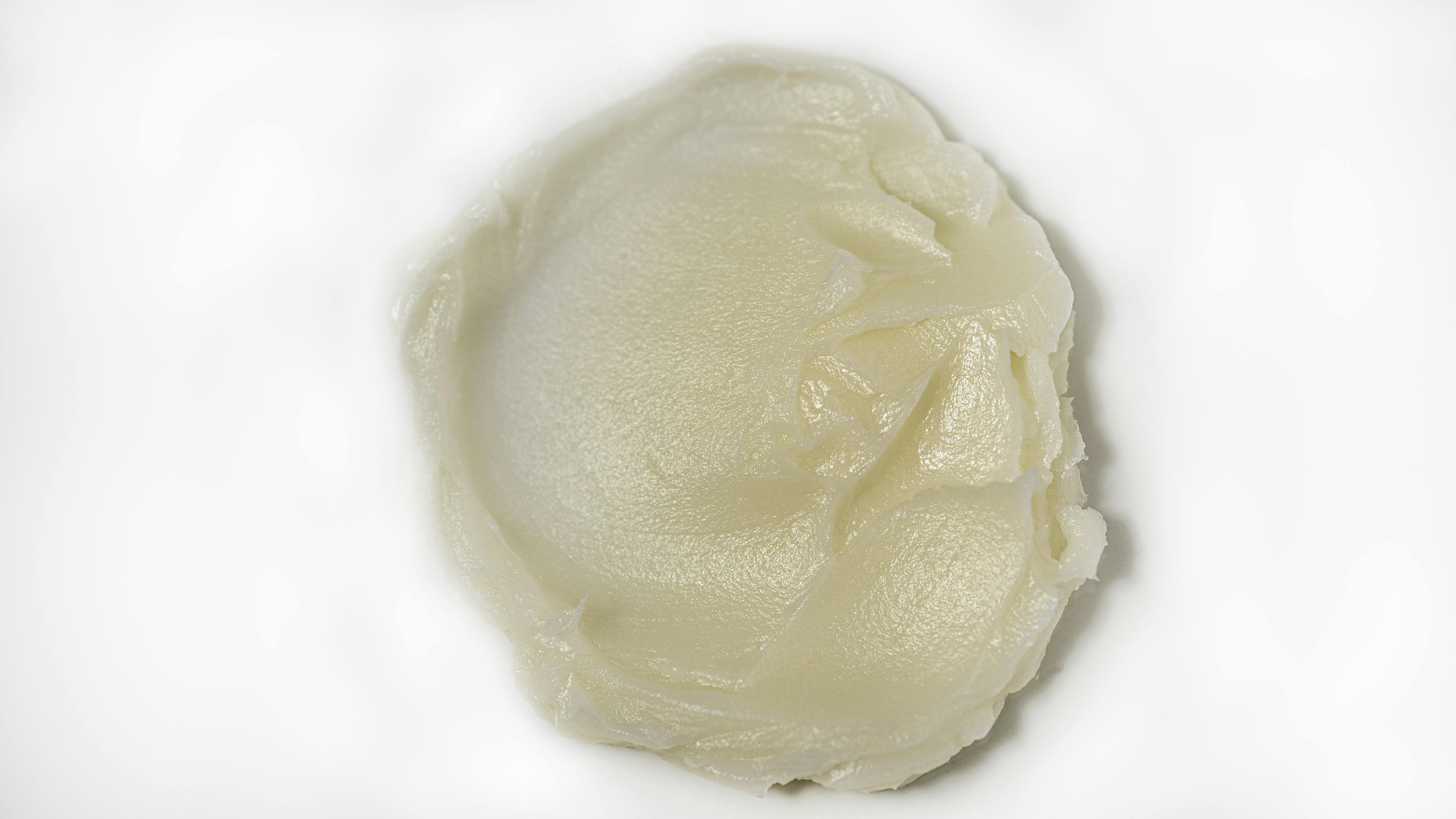Thick cream on a white background