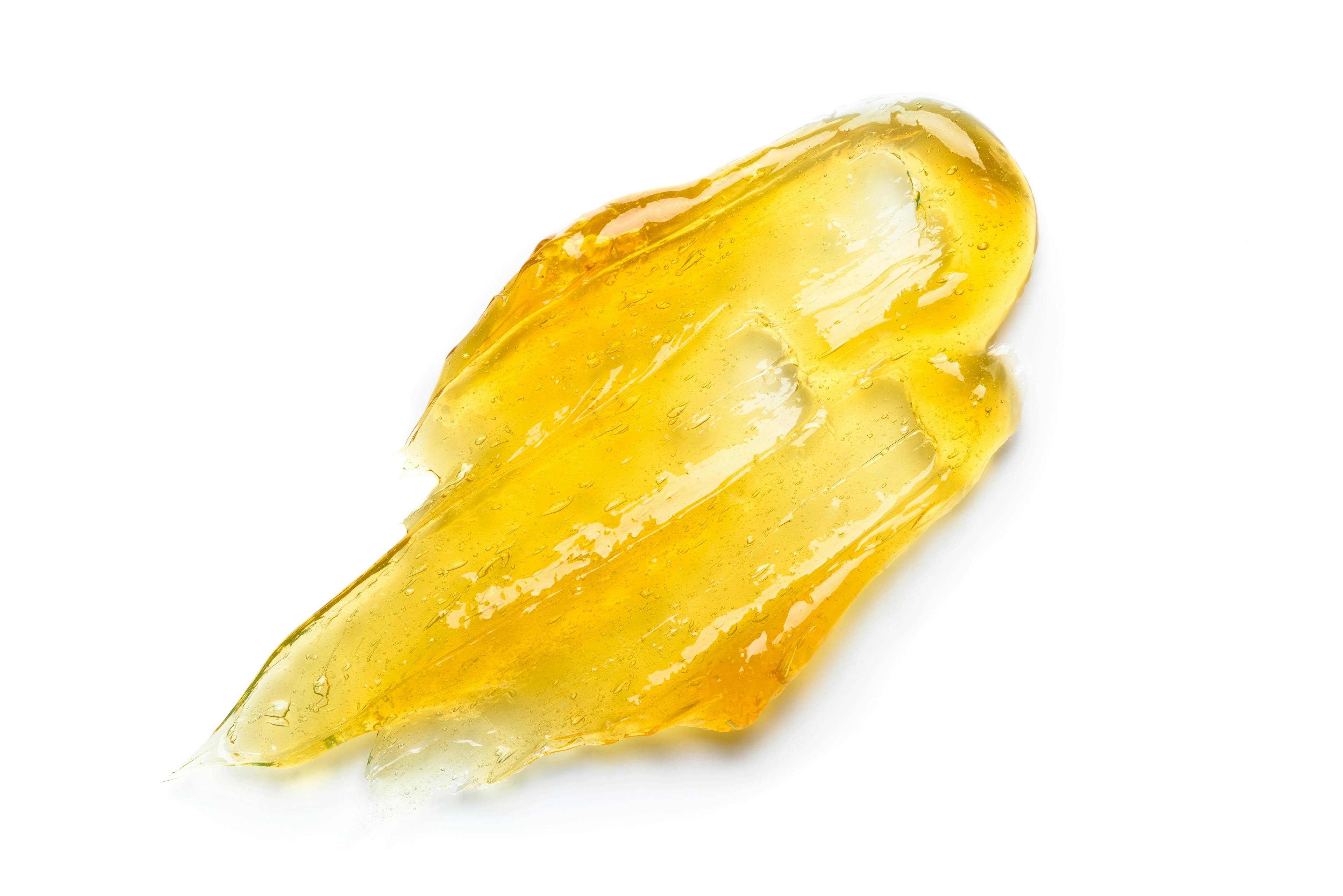 Yellow gel on a white background